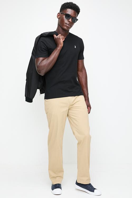 Mens V-neck T-shirt - black