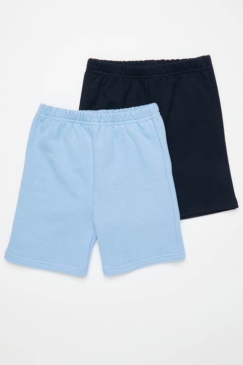 2 pack shorts - navy/sky blue