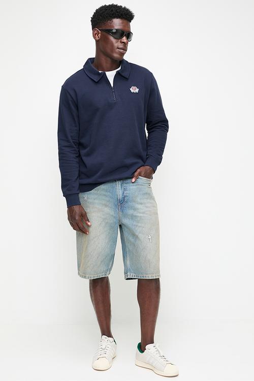 Varsity Half Zip Sweatshirt  - night indigo
