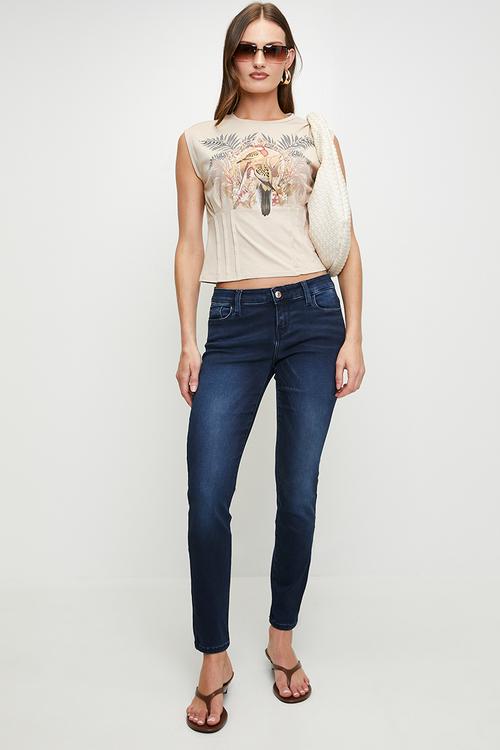 Alex Power Skinny Low Jean - Dark Indigo