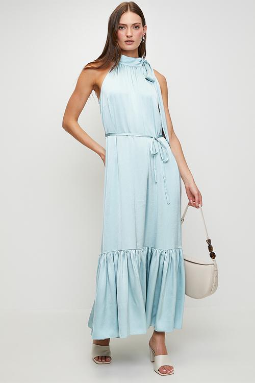 Pringle Zola Maxi Halterneck Dress - Blue