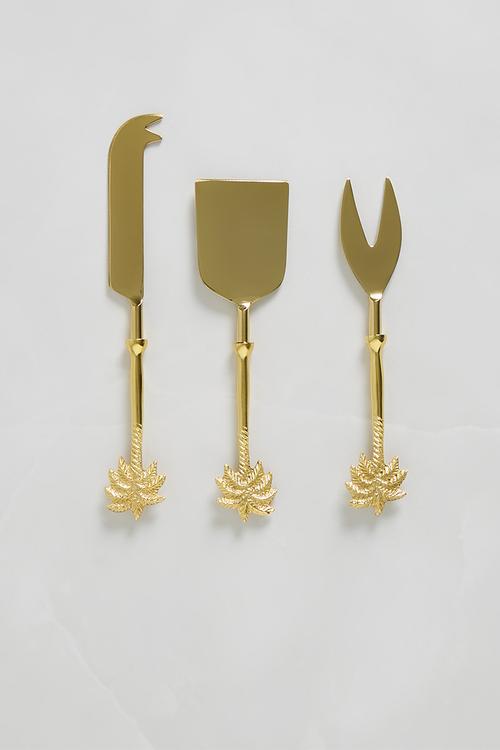 Palm cheese knives set of 3 - Gold