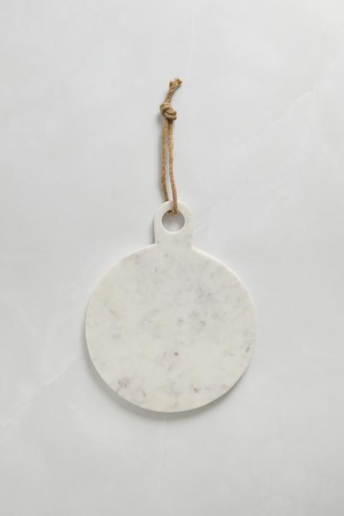 Round marble chopping board - white