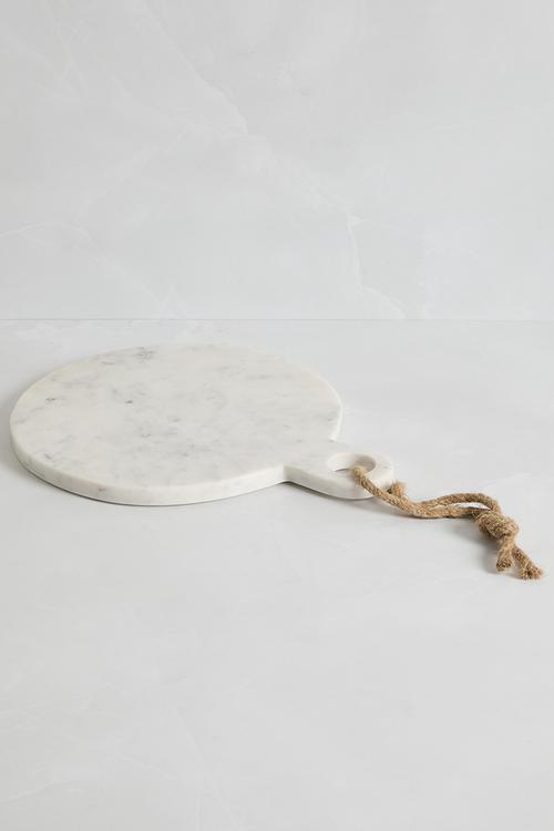 Round marble chopping board - white