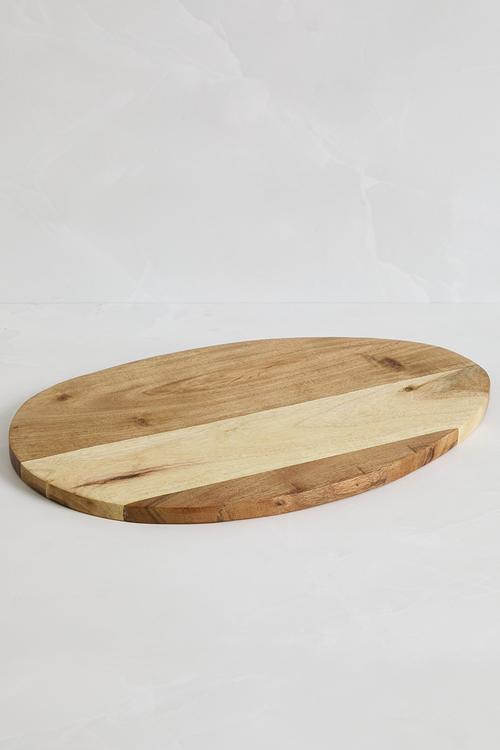 Marble & wood chopping board set of 2 - white & natural