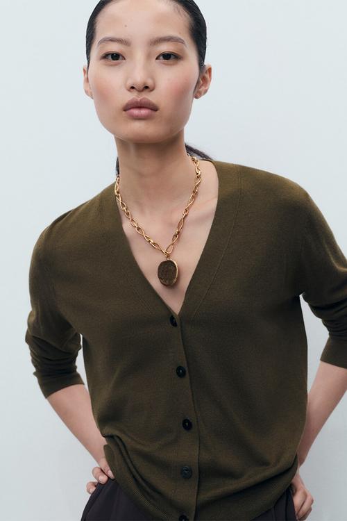 Cardigan lucco - beige & khaki