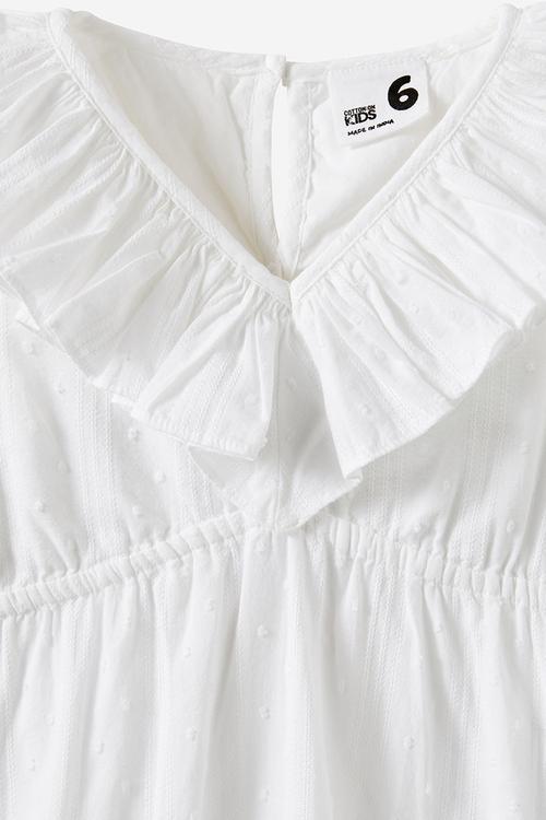 Frida flutter sleeve dress - white