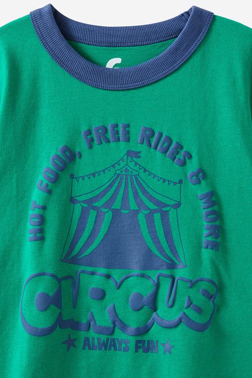 Jonny short sleeve graphic print tee - deep mint/circus