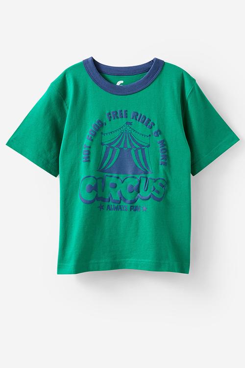 Jonny short sleeve graphic print tee - deep mint/circus