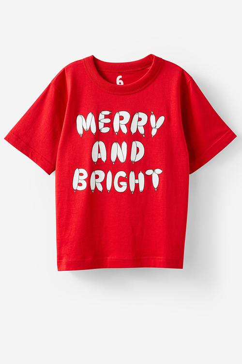 Jonny short sleeve graphic print tee - varsity red/merry and bright