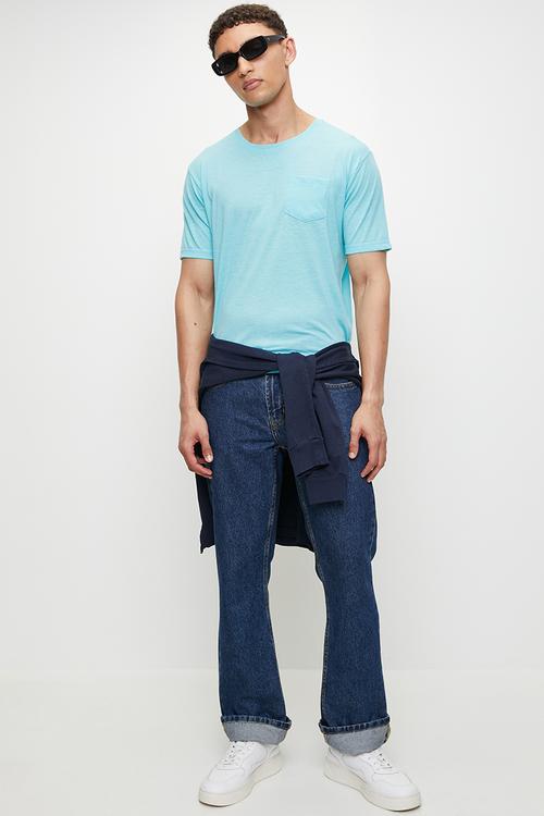 Crew Neck T-shirt - Ice Blue Marl