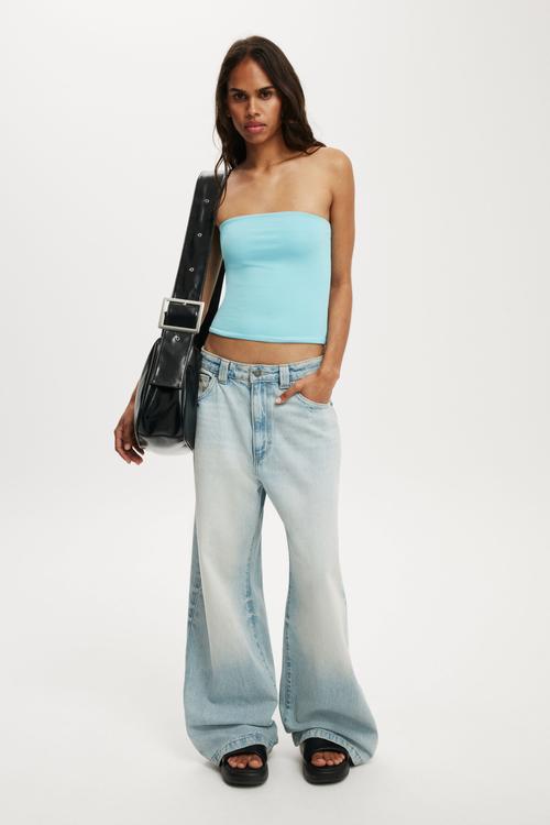 All day tube top - aqua crush