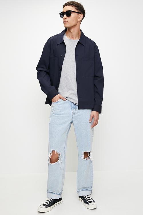 Crew Neck T-shirt - Lt Grey Marl