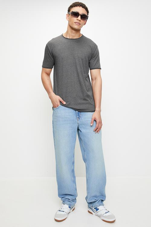 Crew Neck T-Shirt - Charcoal Marl