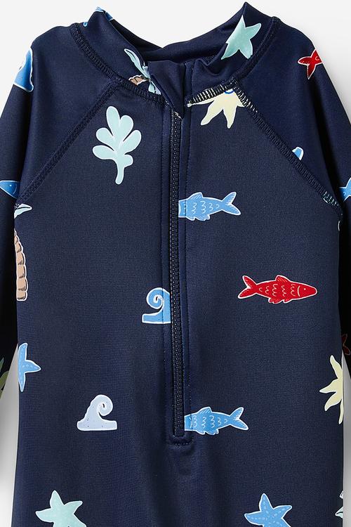 Cameron long sleeve swimsuit - navy ink/tropical tides