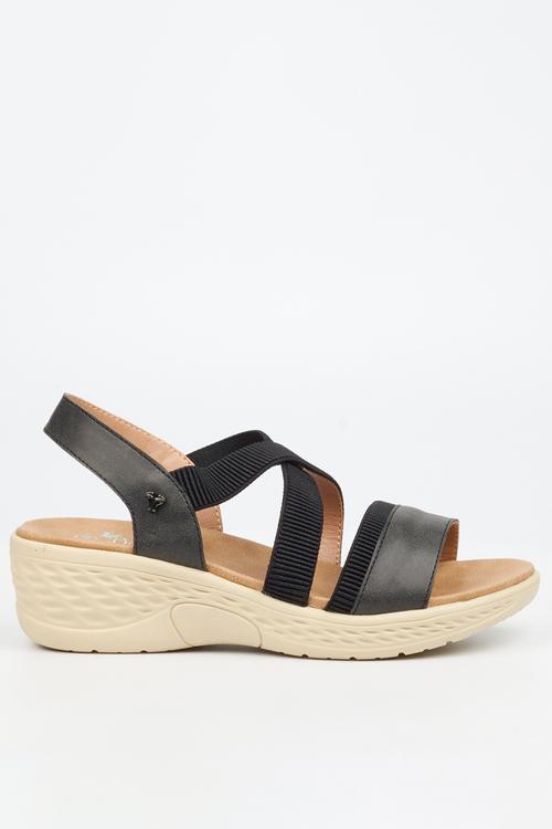 Crest 1 Open Toe Slingback - Black