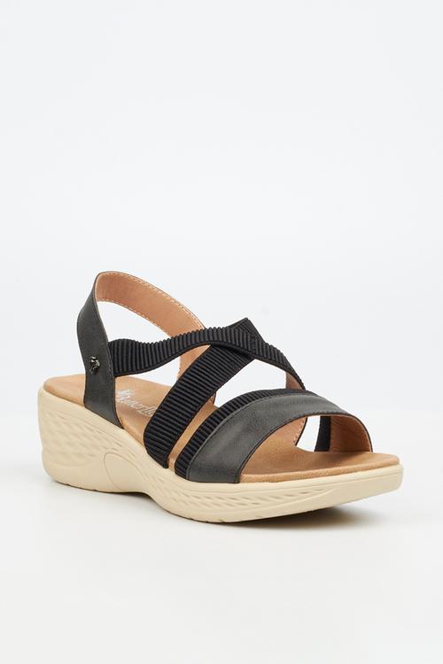 Crest 1 Open Toe Slingback - Black