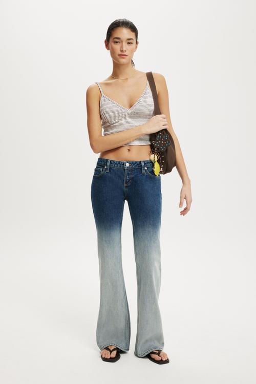 Low rise bootcut jean - ombre blue