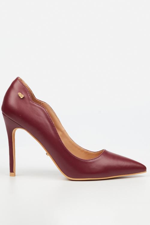 Lola 58 scalloped court heel - wine