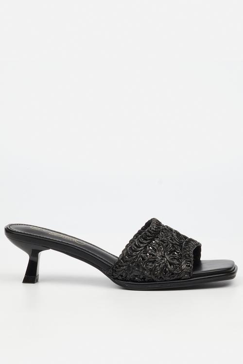 Parsley 1 comfort sock raffia kitten heel - black