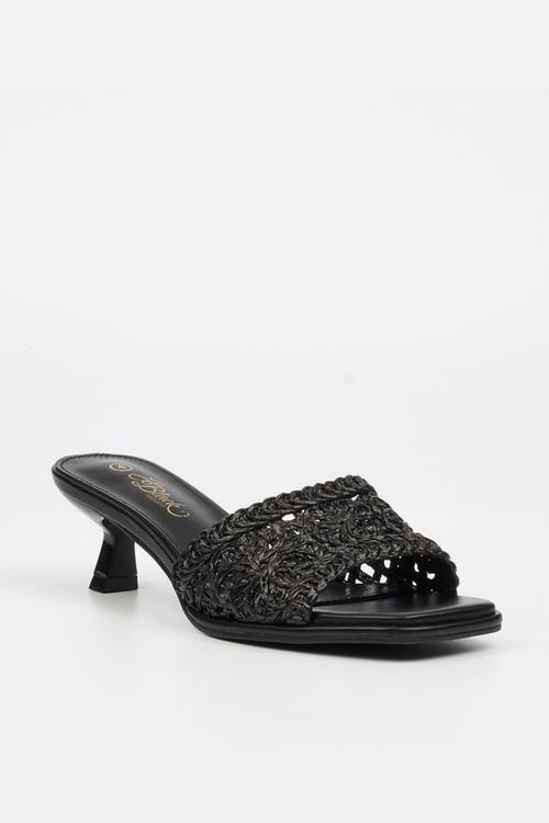 Parsley 1 comfort sock raffia kitten heel - black