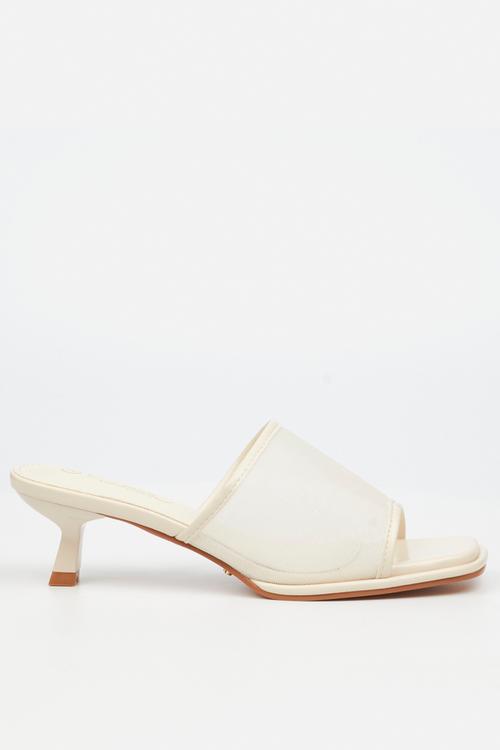 Parsley 2 comfort sock mesh mule kitten heel  - bone