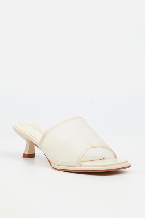 Parsley 2 comfort sock mesh mule kitten heel  - bone