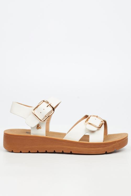 Xara 7 Open Toe Ankle Strap - White