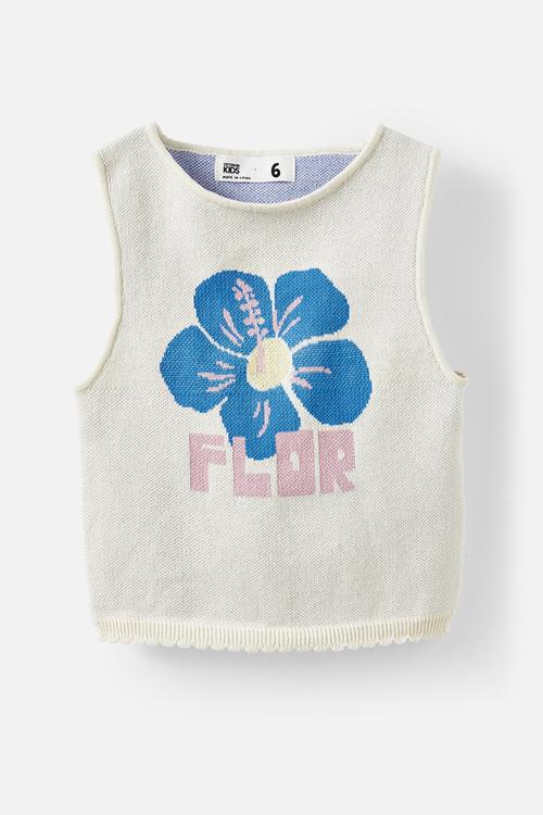 Camie knit top - dark vanilla/hibiscus