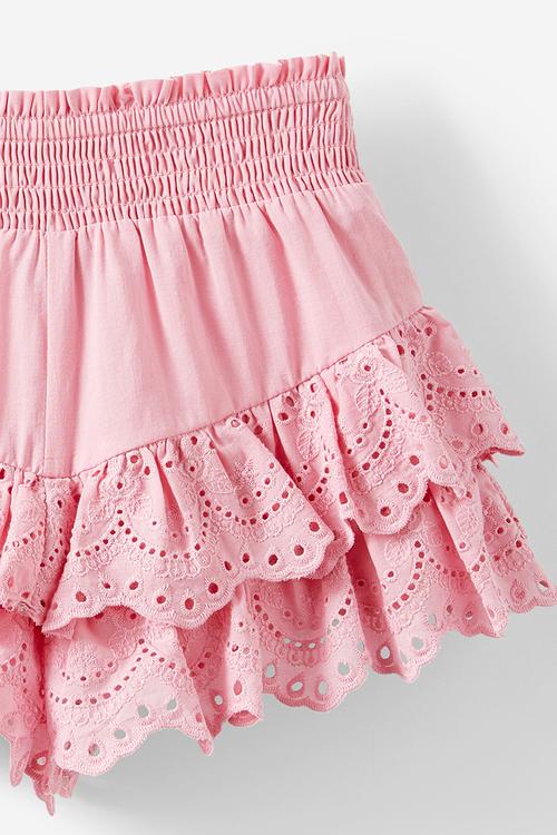 Belle woven frill short - marshmallow