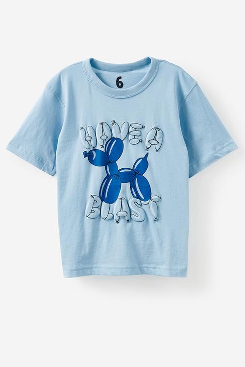 Poppy oversize graphic print tee - pers sky blue/have a blast