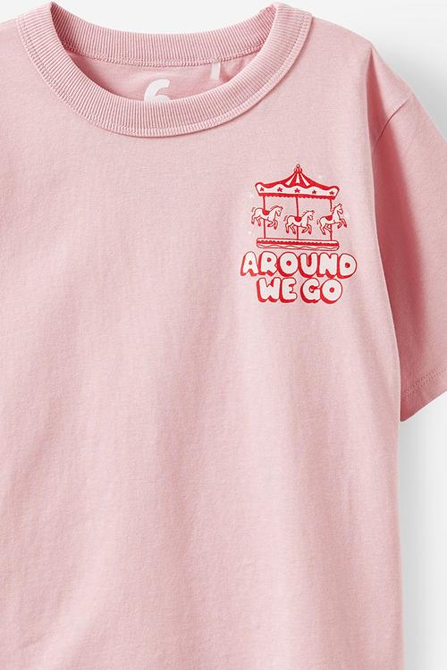 Poppy oversize graphic print tee - marshmallow/around we go