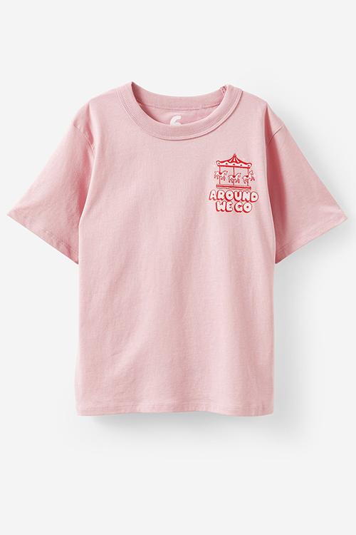 Poppy oversize graphic print tee - marshmallow/around we go