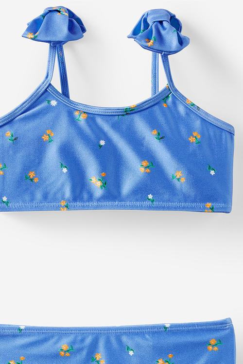 Peggy bow bikini - deep sea blue/floral