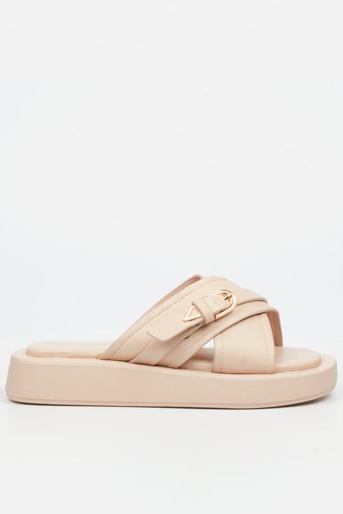 COCONUT 28 Thick Cross Strap Sandal - Neutral