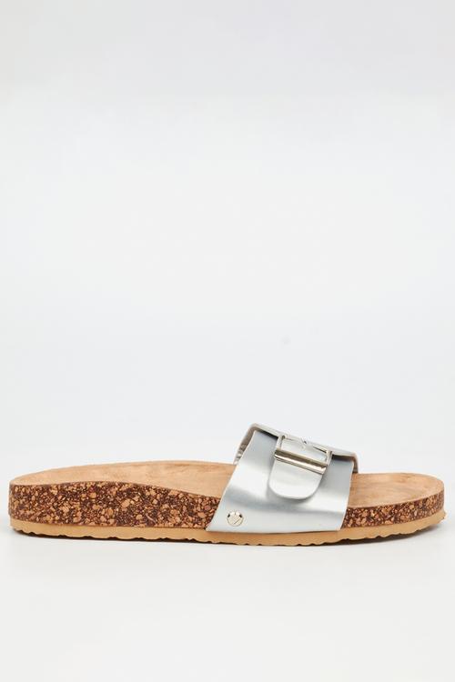 QORK 6 Comfort Sock Qork Sandal - Silver