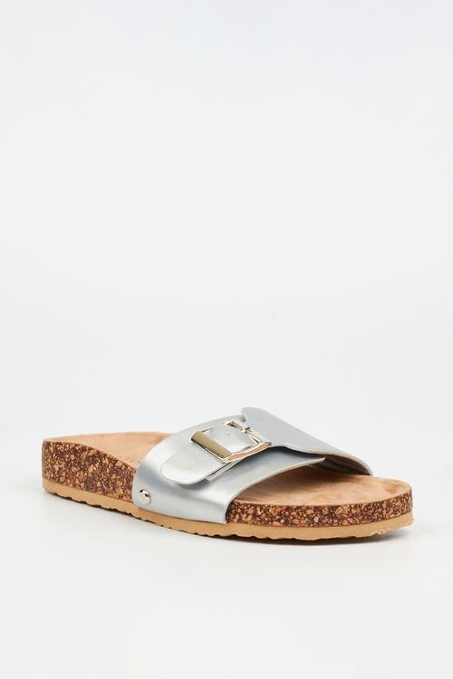 QORK 6 Comfort Sock Qork Sandal - Silver