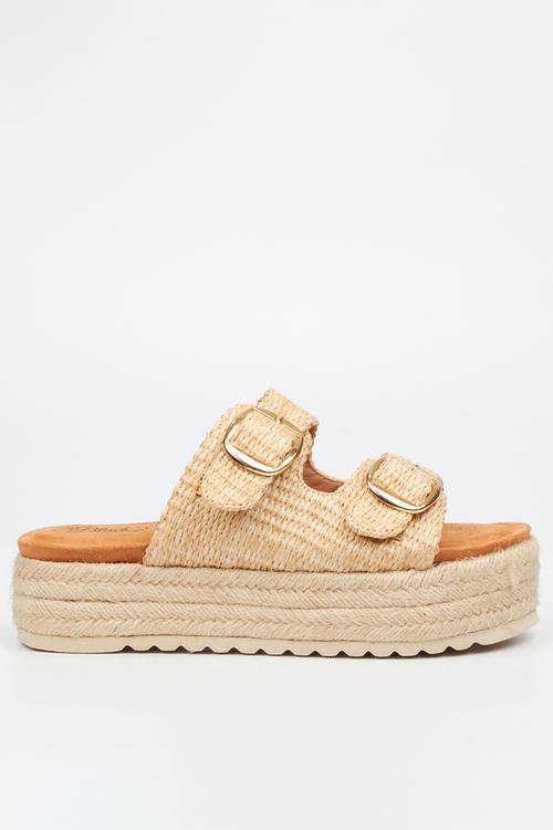 Connie 1 light-weight comfort double buckle rope flatform - natural