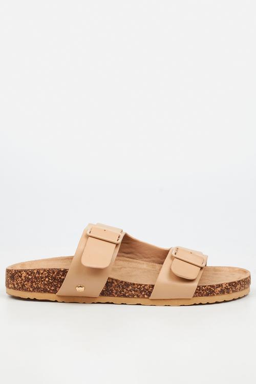 QORK 7 Comfort Sock Double Strap Qork Sandal - Neutral