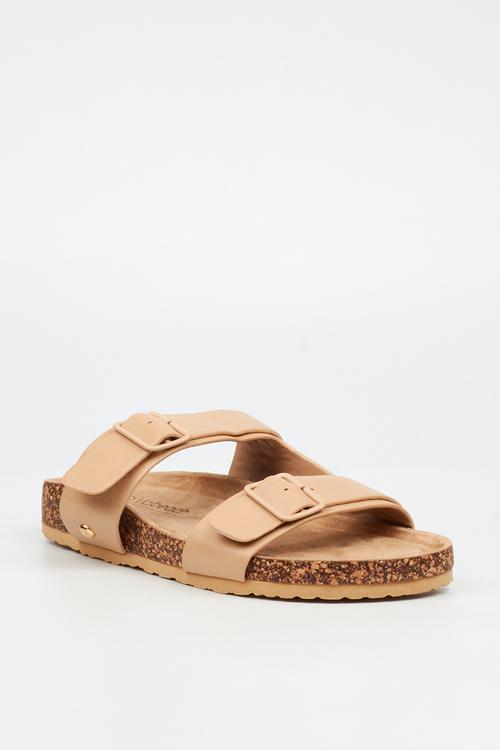 QORK 7 Comfort Sock Double Strap Qork Sandal - Neutral