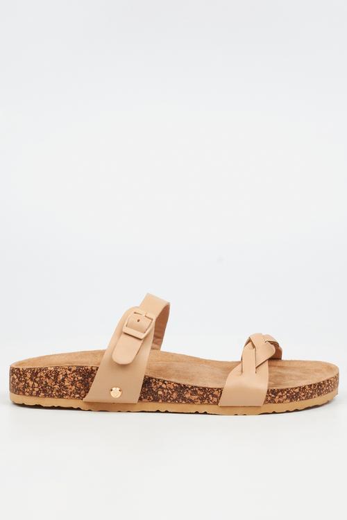 QORK 8 Comfort Sock Braided Strap Qork Sandal - Neutral