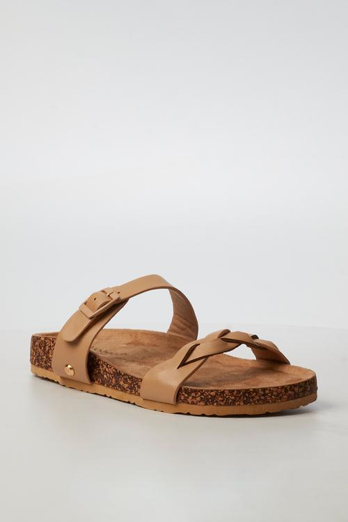 QORK 8 Comfort Sock Braided Strap Qork Sandal - Neutral