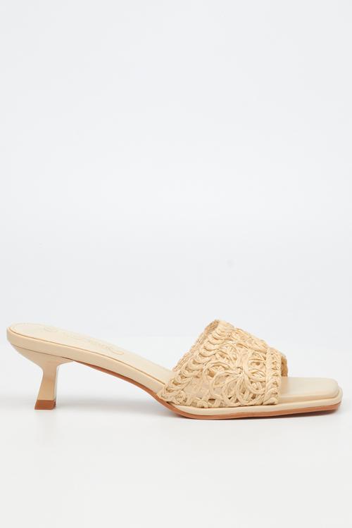 Parsley 1 comfort sock raffia kitten heel - beige