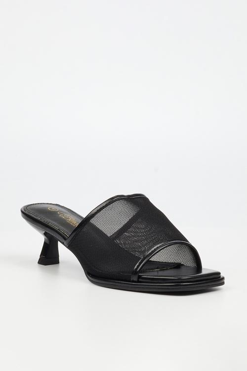 Parsley 2 comfort sock mesh mule kitten heel - black