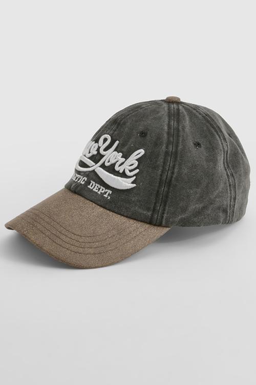 New york embroidered baseball cap - grey