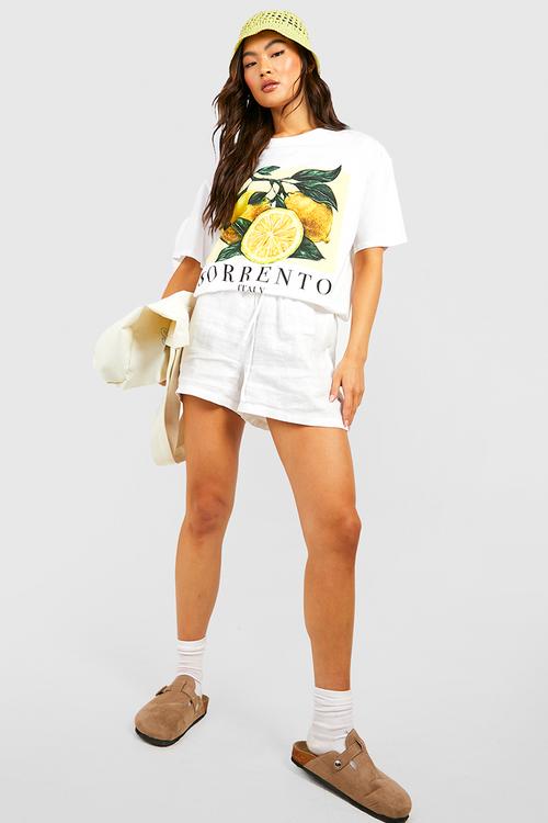 Sorrento lemon oversized T-shirt - white
