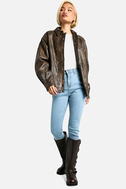 Butt shaper high rise skinny jeans - light blue
