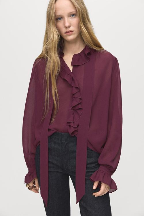 Blouse bologna -  dark red