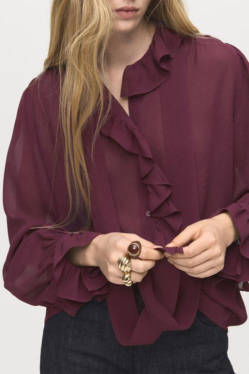 Blouse bologna -  dark red