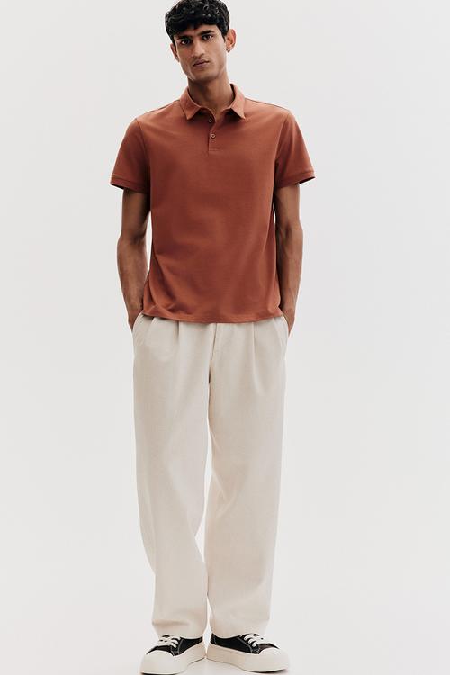Slim fit polo shirt - dark orange